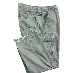 L.L. Bean Pants Mens 42x32 Green Allagash Cargo Ripstop Solid Natural Fit